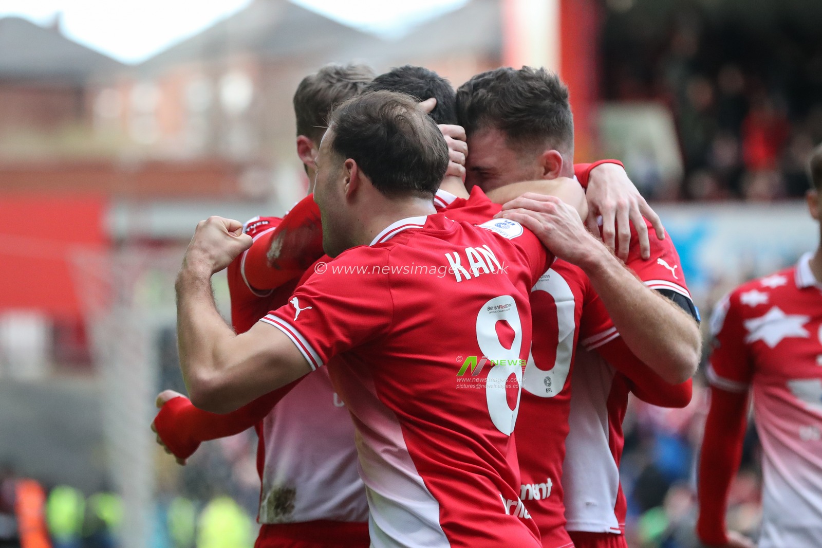 Adam Phillips of Barnsley celebrates his goal to make it 1-1 during the Sky Bet League 1 match Barnsley vs Derby County at Oakwell, Barnsley, United Kingdom, 24th February 2024

(Photo by Alfie Cosgrove/News Images)