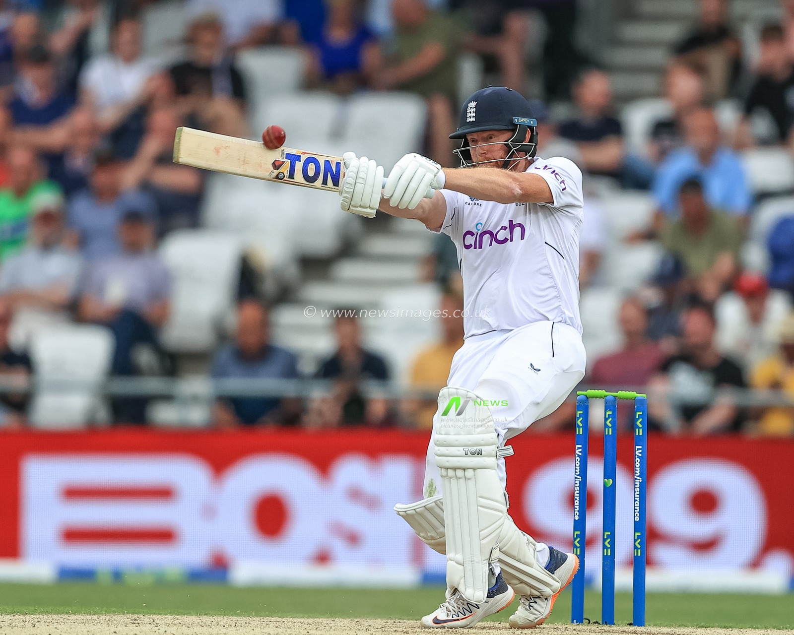 Jonny Bairstow of England hits a four (4)