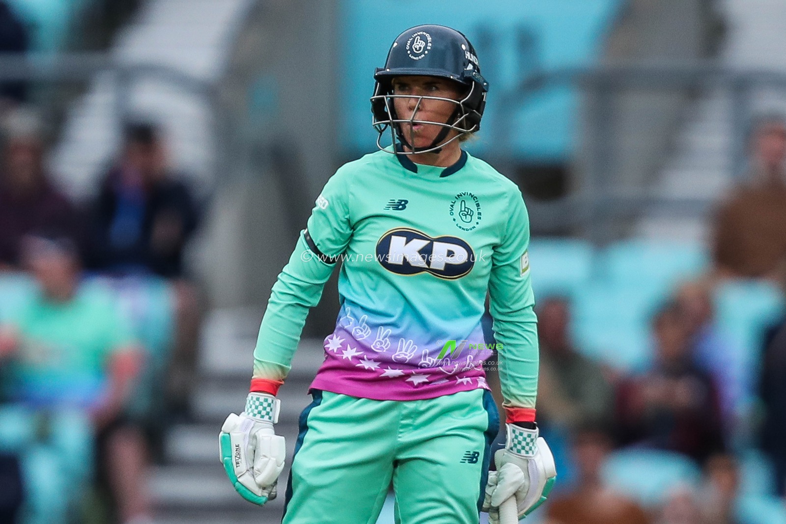 Lauren Winfield-Hill of Oval Invincibles reacts during the The Hundred match Oval Invincibles Women vs Southern Brave Women at The Kia Oval, London, United Kingdom, 8th August 2024

(Photo by Izzy Poles/News Images)