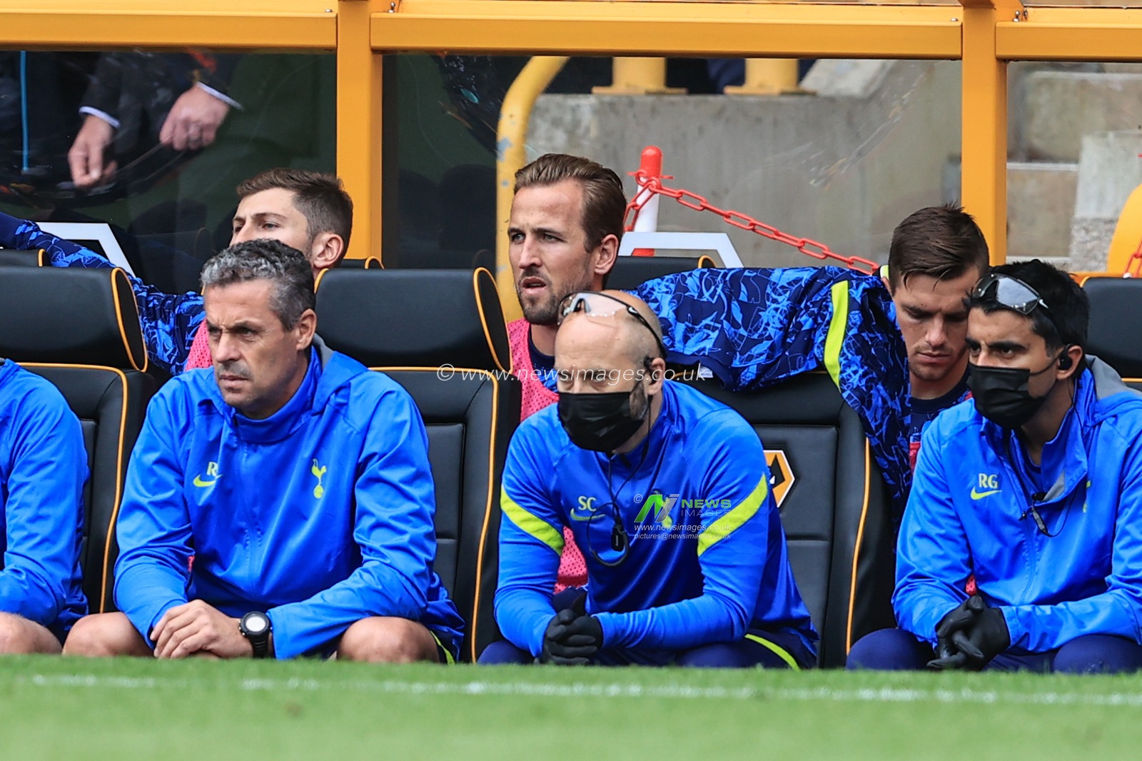 Harry Kane #10 of Tottenham Hotspur on the bench