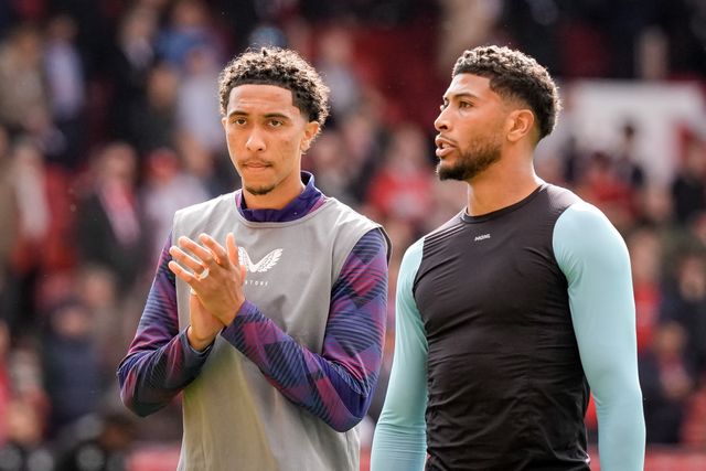 Bashir Humphreys of Burnley and Josh Laurent of Burnley applauds the fans after the final whistle  during the Premier League match Nottingham Forest vs Burnley at City Ground, Nottingham, United Kingdom on 19 April 2026

(Photo by Maynard Manyowa/News Images)