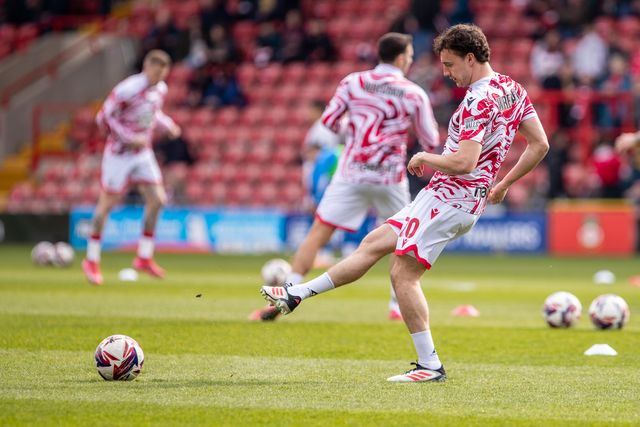 Wrexham's Oliver Rathbone during the Sky Bet League 1 match Wrexham vs Stockport County at SToK Cae Ras, Wrexham, United Kingdom, 22nd March 2025

(Photo by Nik Mesney/News Images)