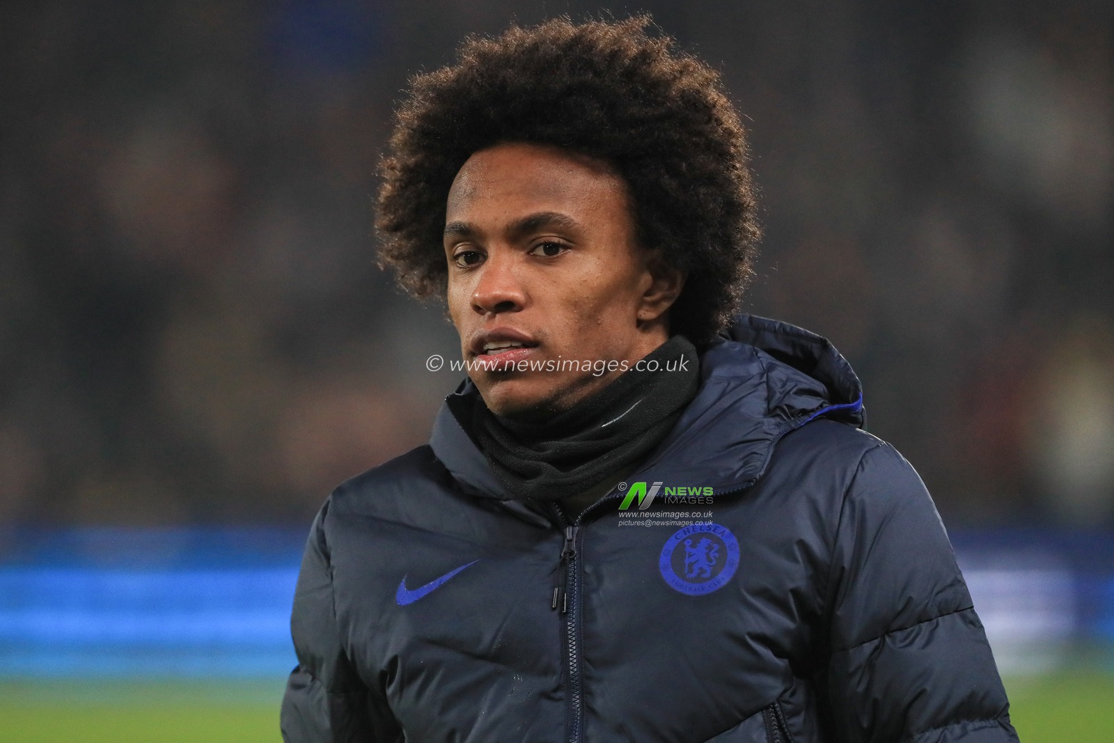 25th January 2020, KC Stadium, Kingston upon Hull, England; Emirates FA Cup, Hull City v Chelsea : Willian (10) of Chelsea during the pre-game warmup
