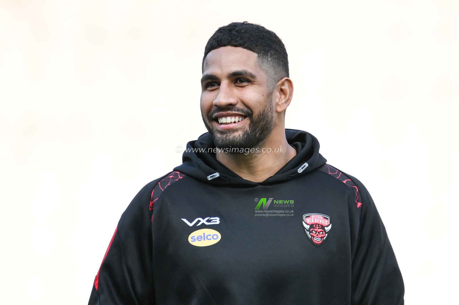 Nene Macdonald of Salford Red Devils arrives ahead of the  the Betfred Super League Round 11 match Leigh Leopards vs Salford Red Devils at Leigh Sports Village, Leigh, United Kingdom, 10th May 2024

(Photo by Craig Thomas/News Images)