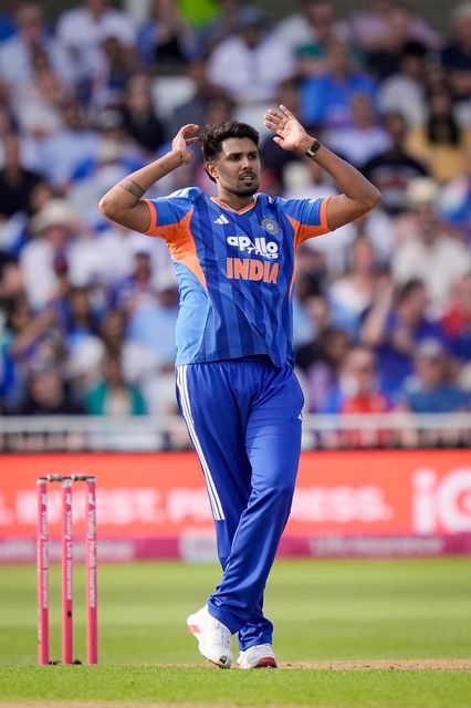 Harshit Rana of India during the Third Vitality T20 International match England vs India at Trent Bridge, Nottingham, United Kingdom on 07 July 2026

(Photo by Maynard Manyowa/News Images)
