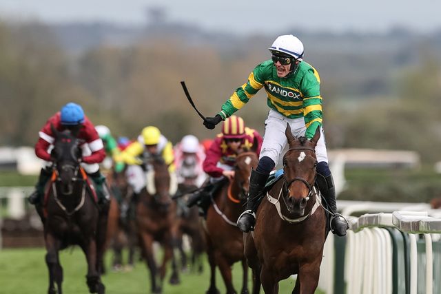Paul Townend wins the 16:00 Randox Grand National Handicap Chase on I Am Maximus during the Randox Grand National Day 2024 at Aintree Racecourse, Liverpool, United Kingdom, 13th April 2024

(Photo by Mark Cosgrove/News Images)