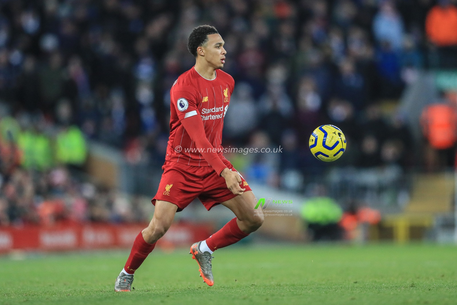 30th November 2019, Anfield, Liverpool, England; Premier League, Liverpool v Brighton and Hove Albion : Trent Alexander-Arnold (66) of Liverpool in action during the game 

Credit: Mark Cosgrove/News Images