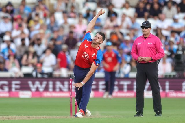 Josh Tongue of England delivers the ball during the Third Vitality T20 International match England vs India at Trent Bridge, Nottingham, United Kingdom on 07 July 2026

(Photo by Mark Cosgrove/News Images)
