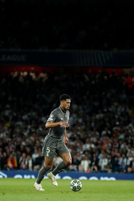 Jude Bellingham of Real Madrid runs with the ball during the UEFA Champions League Quarter-finals match Arsenal vs Real Madrid at Emirates Stadium, London, United Kingdom, 8th April 2025

(Photo by Izzy Poles/News Images)