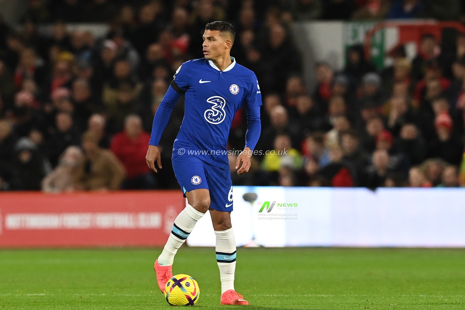 Thiago Silva #6 of Chelsea in possession during the Premier League match Nottingham Forest vs Chelsea at City Ground, Nottingham, United Kingdom, 1st January 2023

(Photo by Craig Thomas/News Images)
