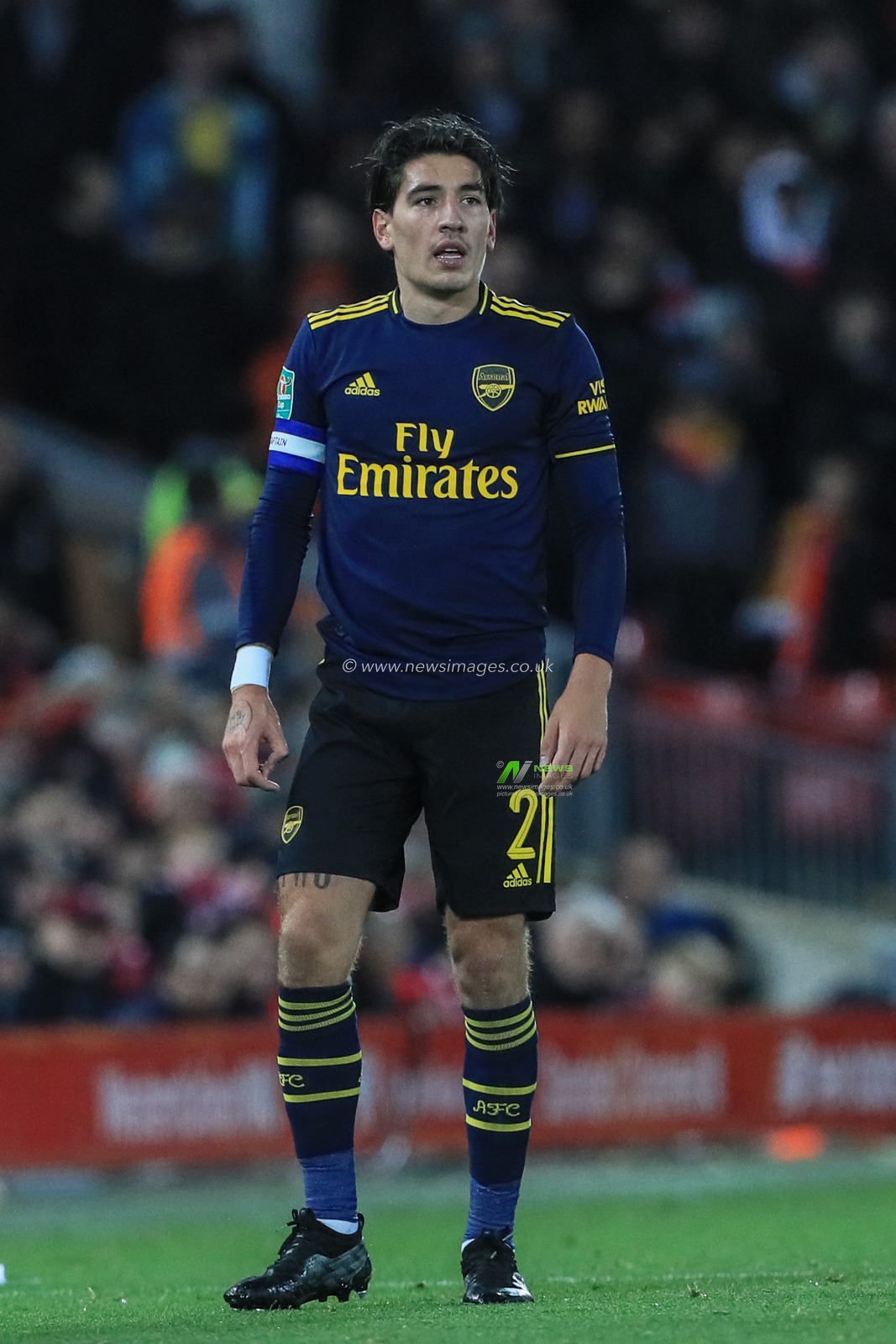 30th October 2019, Anfield, Liverpool, England; Carabao Cup, Liverpool v Arsenal : HÃ©ctor Bellerin (2) of Arsenal during the game

Credit: Mark Cosgrove/News Images