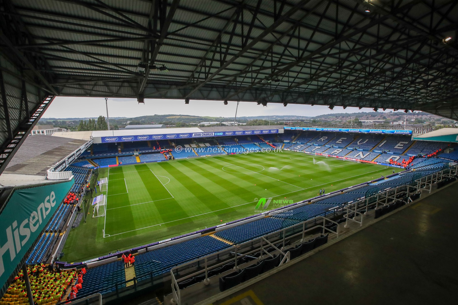 A general view inside Elland Road Stadium ahead of the Sky Bet Championship match Leeds United vs West Bromwich Albion at Elland Road, Leeds, United Kingdom, 18th August 2023

(Photo by James Heaton/News Images)