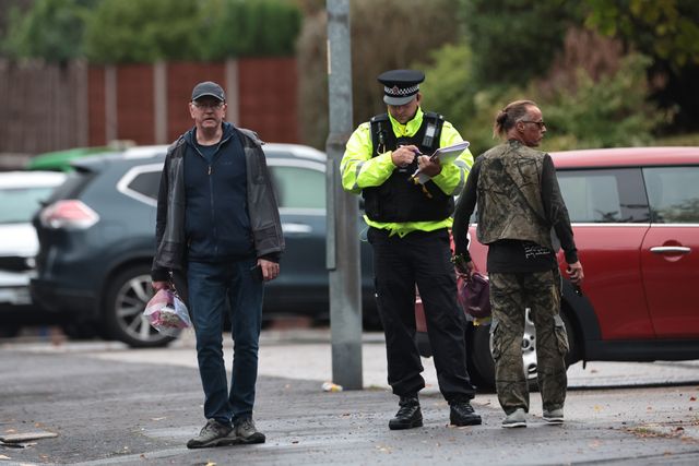Flowers are brought to the scene as people pay their respects during the Manchester synagogue terror attack day 2 at Heaton Park Shul, Manchester, United Kingdom, 3rd October 2025

(Photo by Mark Cosgrove/News Images)