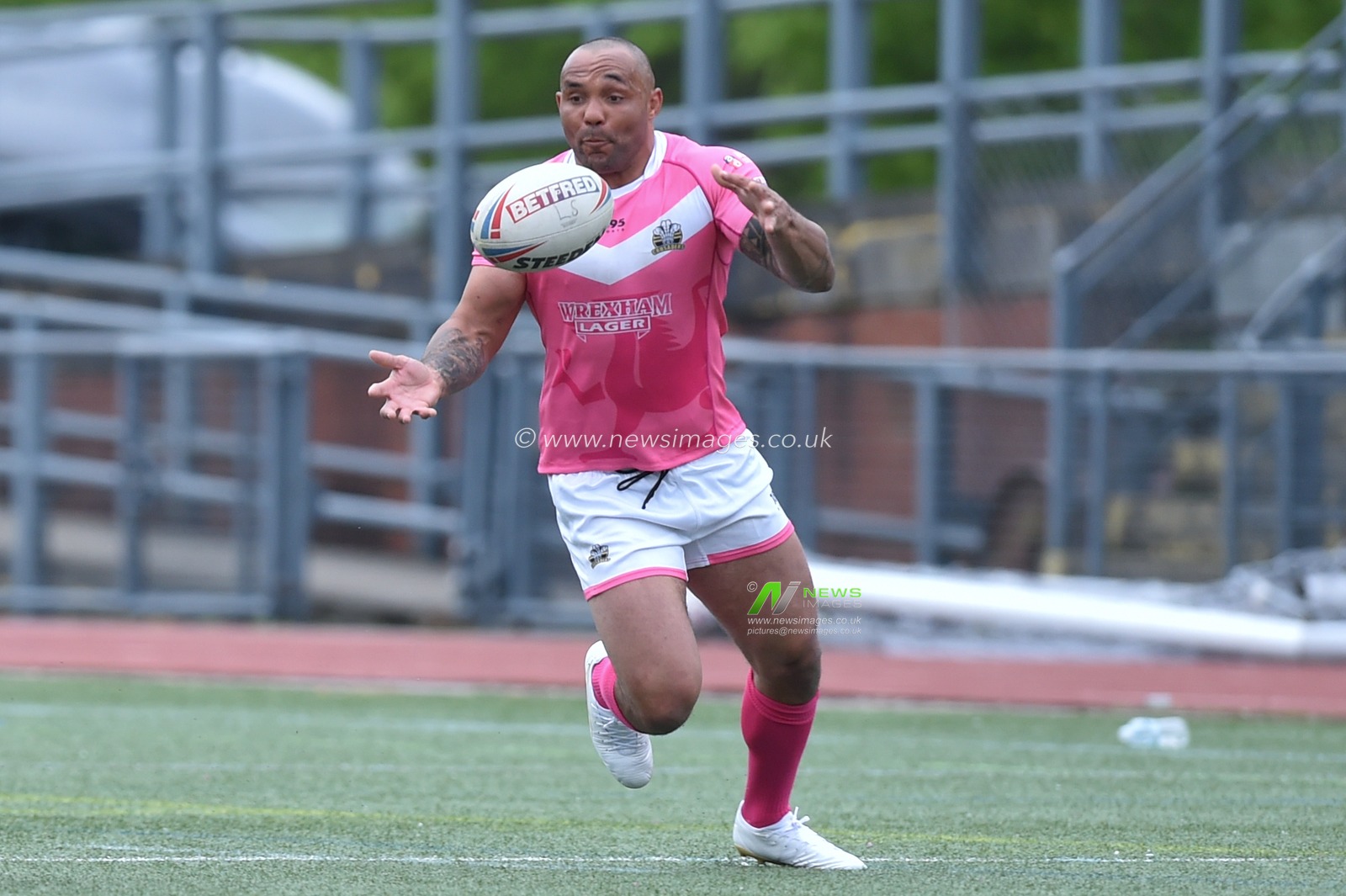 Earl Hurst of North Wales Crusaders in action during the game