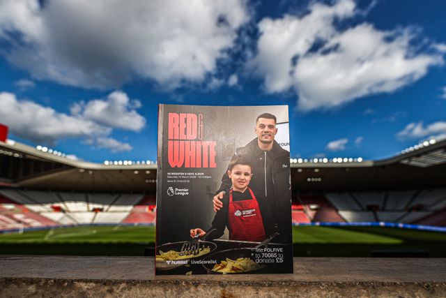 Granit Xhaka of Sunderland on the front cover of the match day programme during the Premier League match Sunderland vs Brighton & Hove Albion at Stadium Of Light, Sunderland, United Kingdom on 14 March 2026

(Photo by Alfie Cosgrove/News Images)
