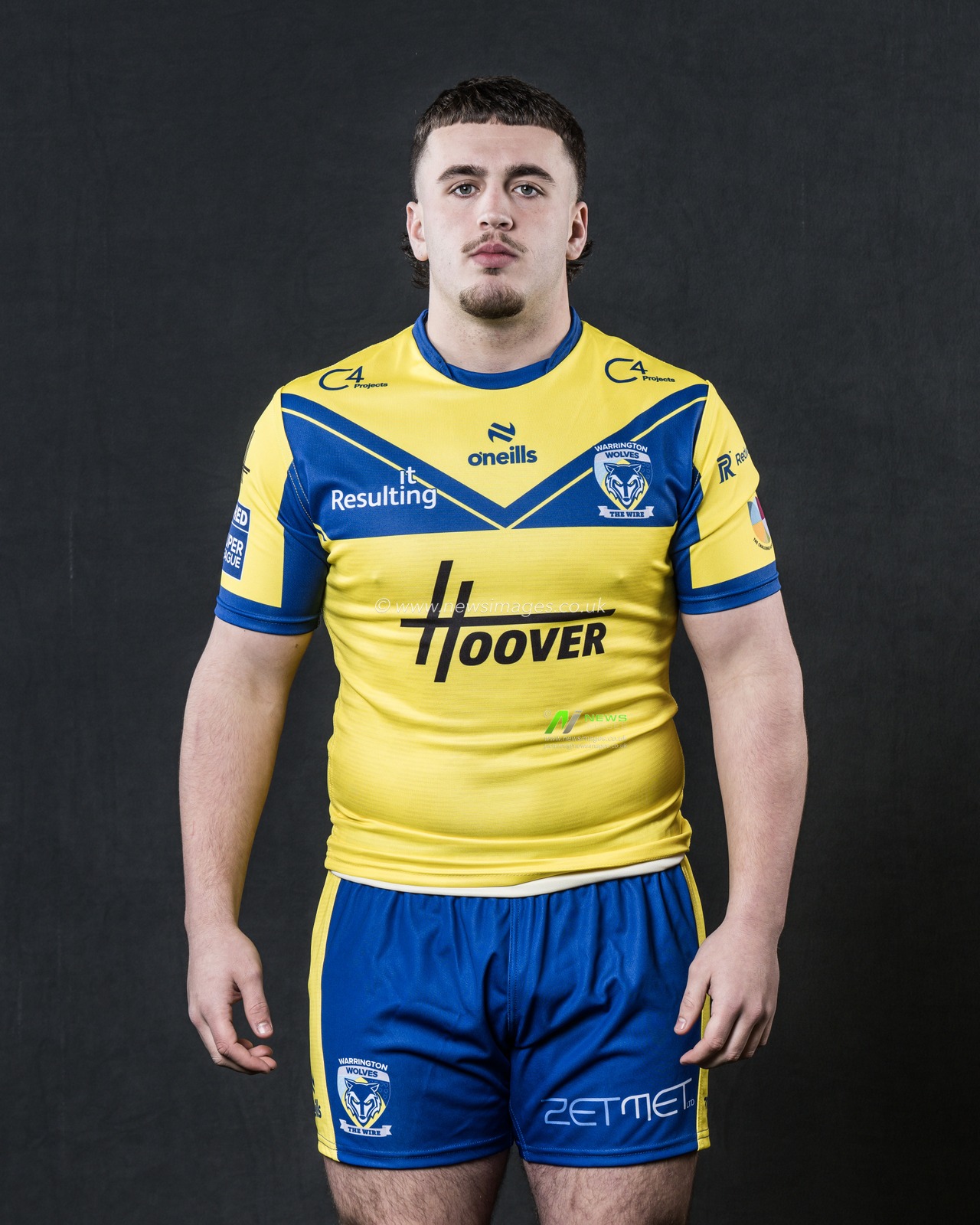Max Wood in the Home kit during the Warrington Wolves Team media day at Warrington wolves training centre, Warrington, United Kingdom, 16th January 2025

(Photo by Craig Thomas/News Images)