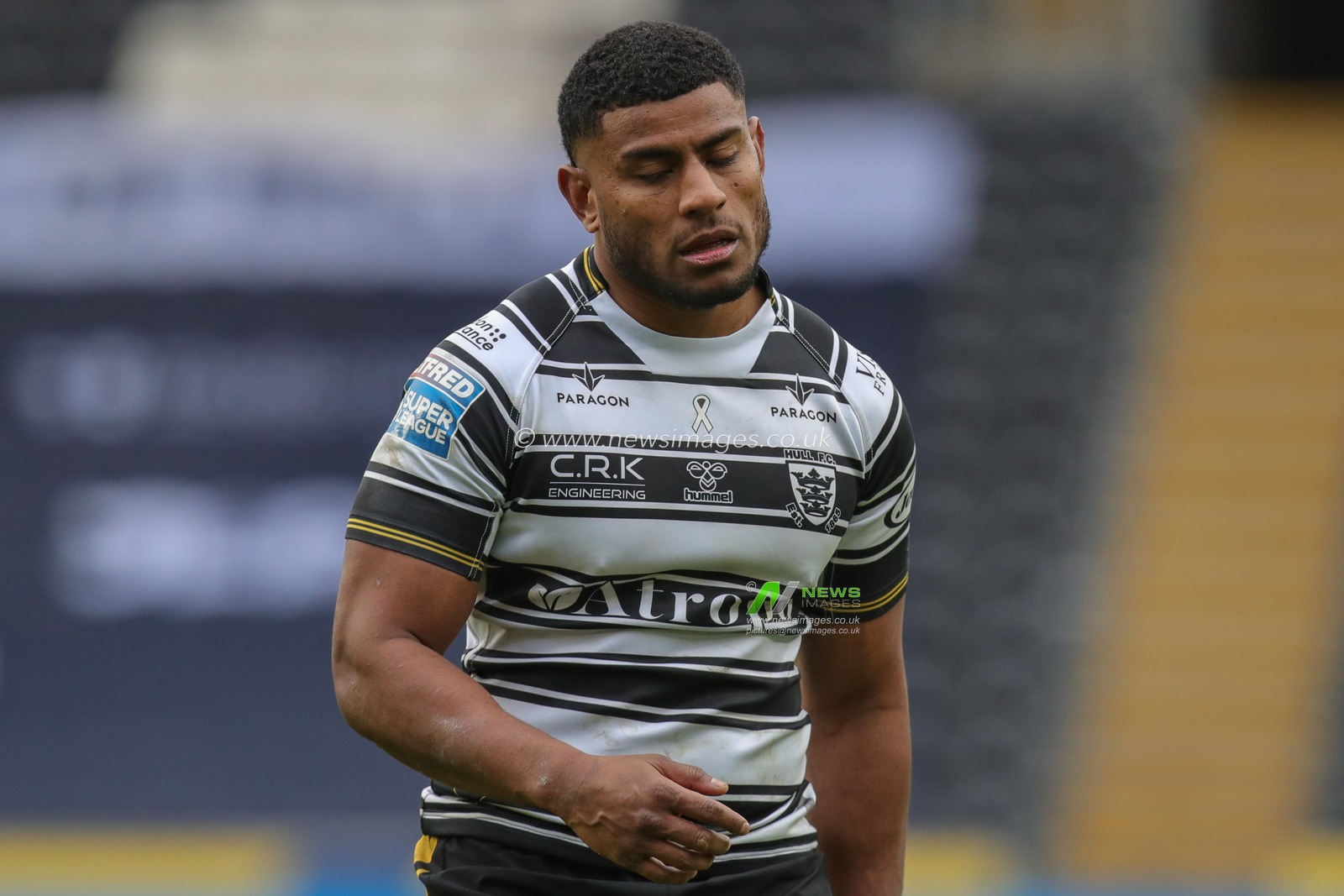 A dejected Joe Lovodua #14 of Hull FC during the Betfred Super League Round 4 match Hull FC vs Salford Red Devils at MKM Stadium, Hull, United Kingdom, 11th March 2023

(Photo by James Heaton/News Images)