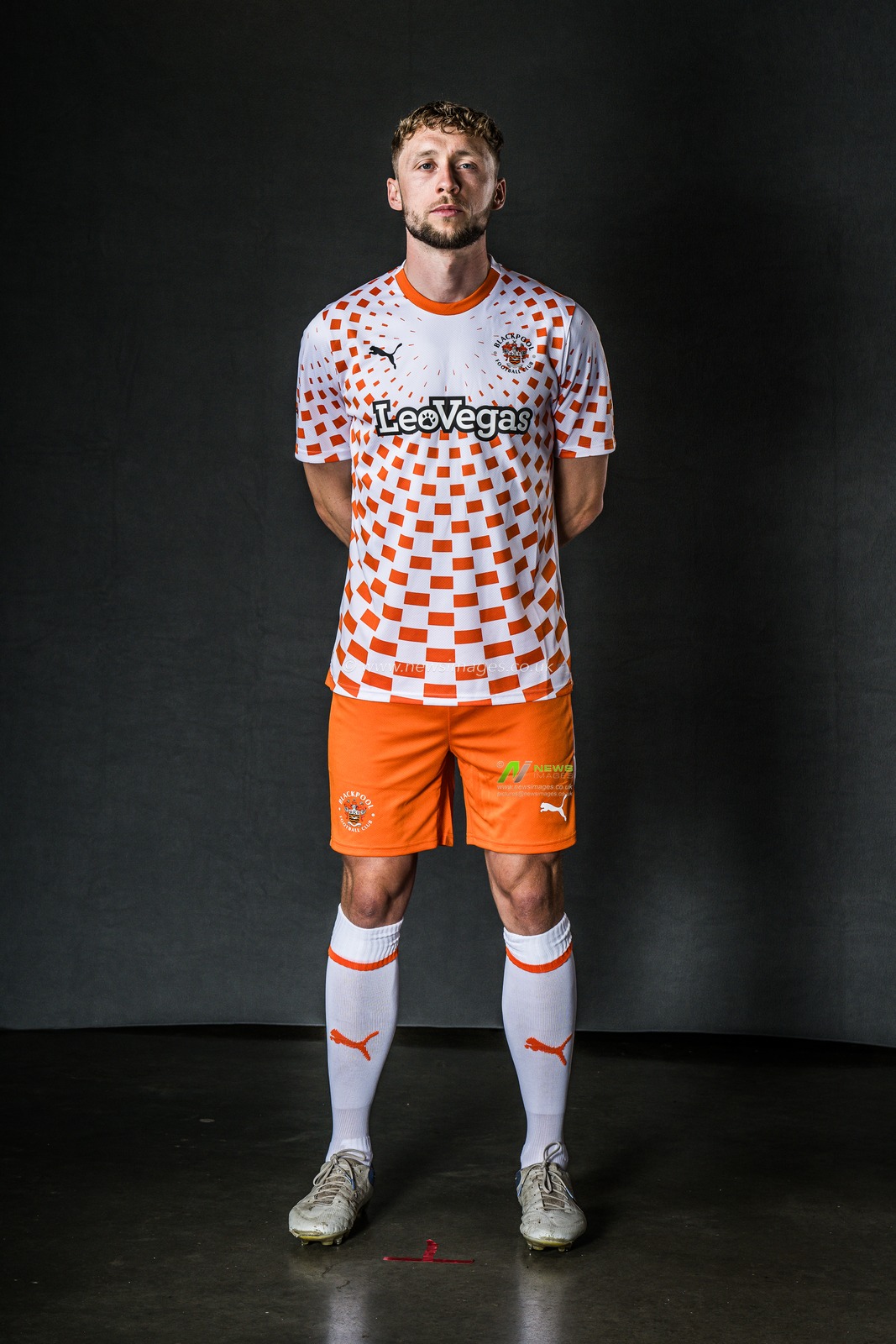 Blackpool Away kit Photoshoot at Bloomfield Road, Blackpool, United Kingdom, 18th July 2023

(Photo by Craig Thomas/News Images)