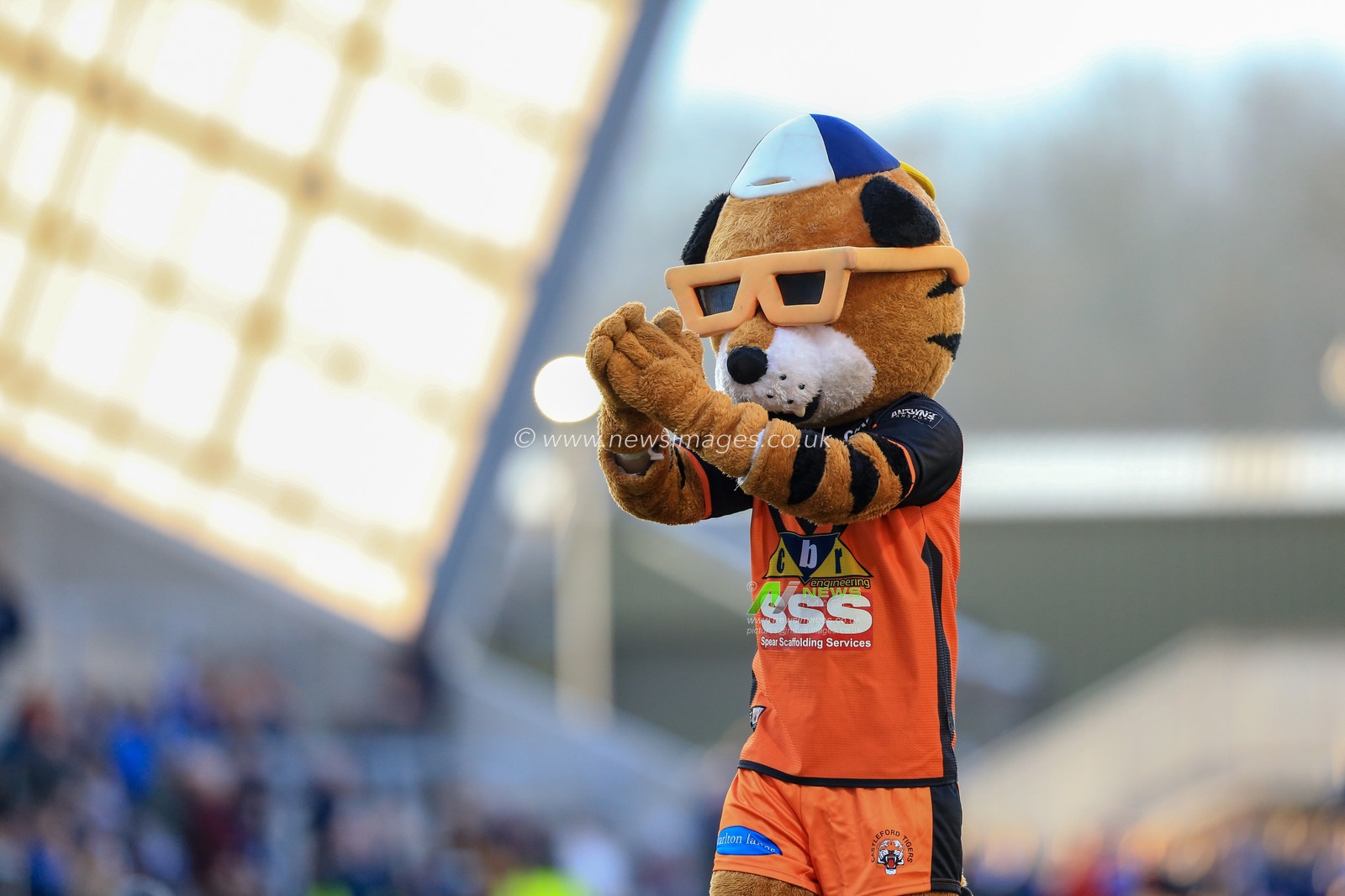 20th January 2019, Emerald Headingley Stadium, Leeds, England; Betfred Super League warm up , Leeds Rhinos vs Castleford Tigers ; Castleford Tigers Mascot 

Credit: Mark Cosgrove/News Images