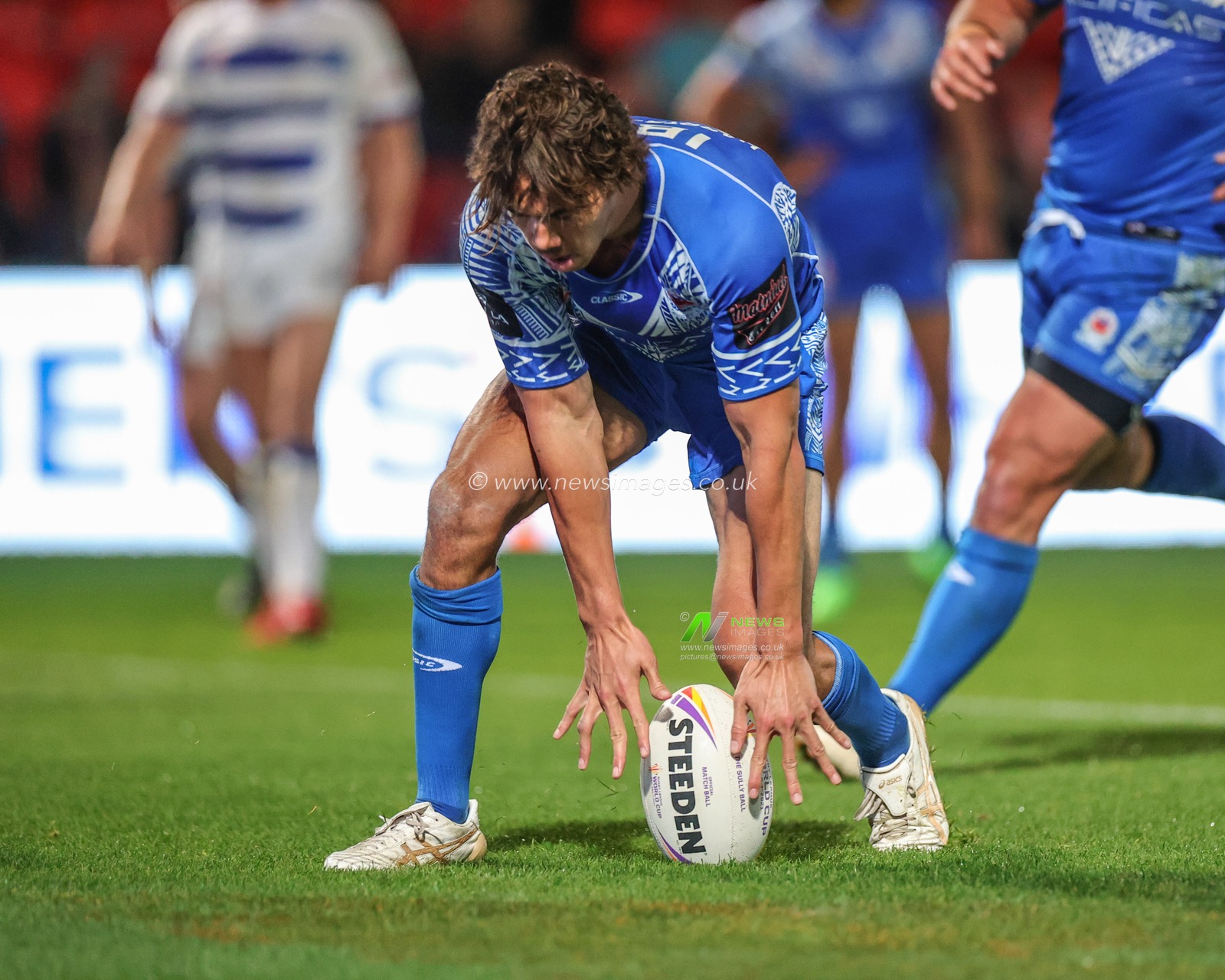 Chanel Harris-Tavita of Samoa goes over for a try during the Rugby League World Cup 2021 Cup Group A match Samoa vs Greece at Eco-Power Stadium, Doncaster, United Kingdom, 23rd October 2022

(Photo by Mark Cosgrove/News Images)