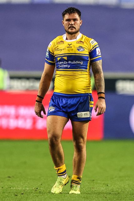James Bentley of Leeds Rhinos during the Betfred Super League round 27 match Wigan Warriors vs Leeds Rhinos at The Brick Community Stadium, Wigan, United Kingdom, 19th September 2025

(Photo by Alfie Cosgrove/News Images)