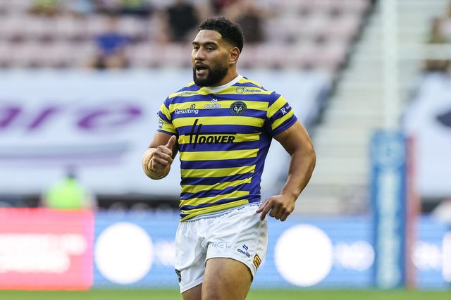 Kelepi Tanginoa of Warrington Wolves during the Betfred Super League round 18 match Wigan Warriors vs Warrington Wolves at The Brick Community Stadium, Wigan, United Kingdom on 10 July 2026

(Photo by Mark Cosgrove/News Images)