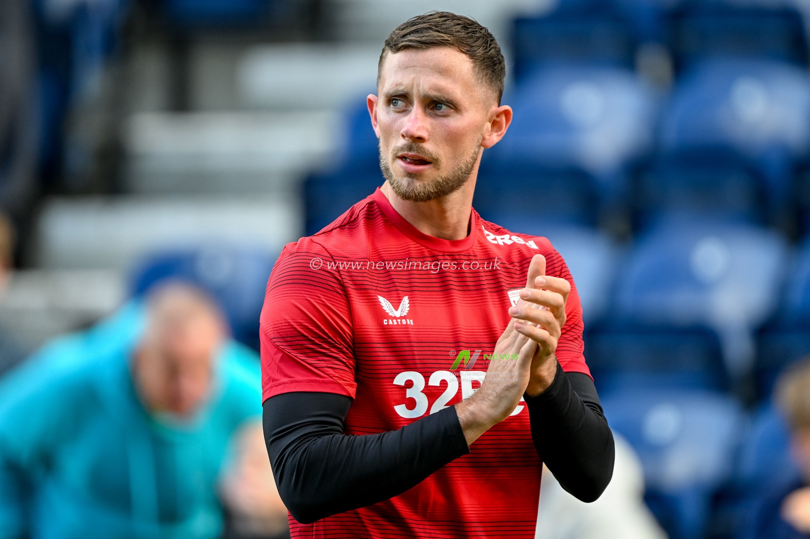 Alan Browne of Middlesbrough  acknowledges the Preston supporters during the Sky Bet Championship match Preston North End vs Middlesbrough at Deepdale, Preston, United Kingdom, 13th September 2025

(Photo by Adam Gee/News Images)