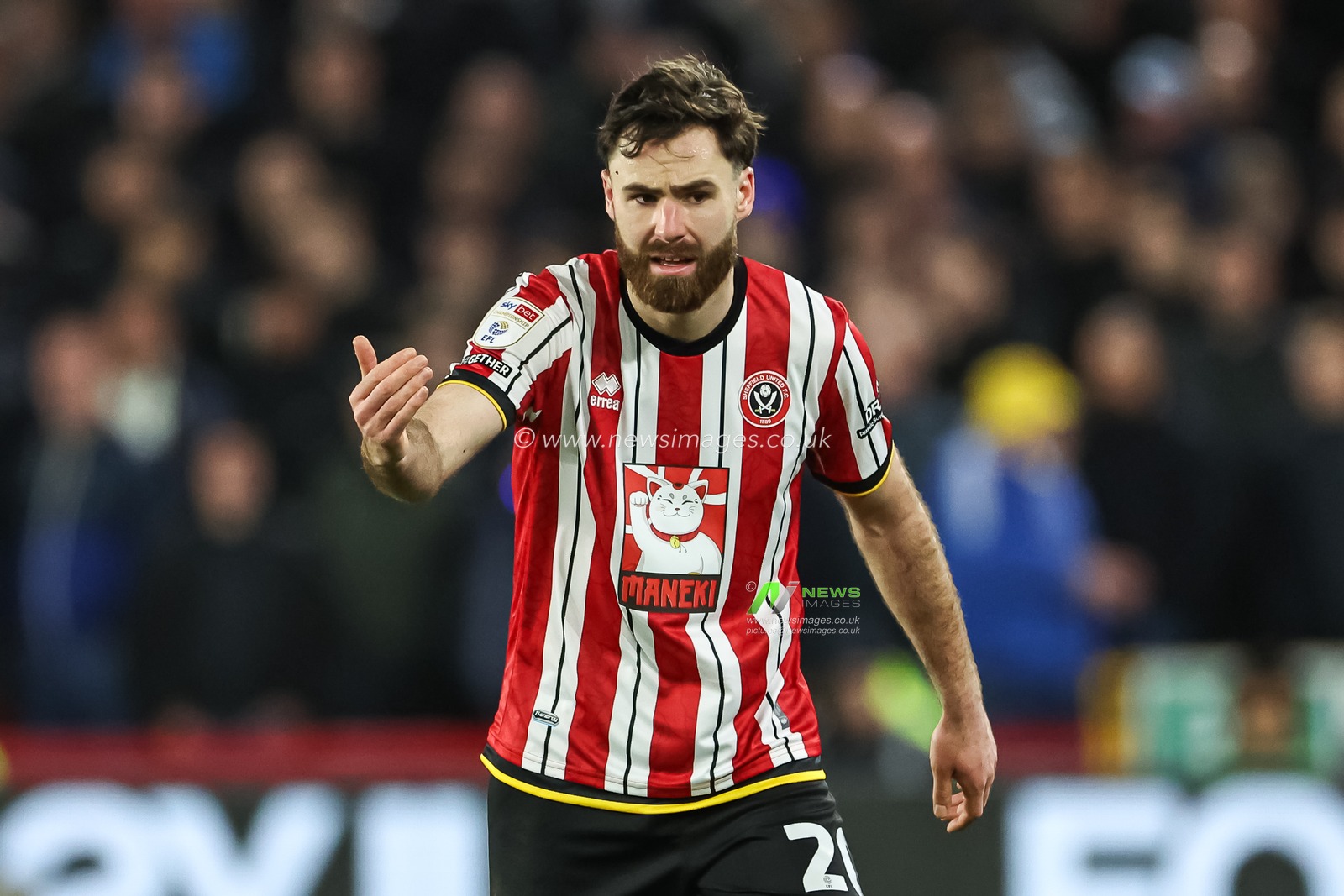 Ben Brereton DÃ­az of Sheffield United gives his team instructions during the Sky Bet Championship match Sheffield United vs Leeds United at Bramall Lane, Sheffield, United Kingdom, 24th February 2025

(Photo by Mark Cosgrove/News Images)