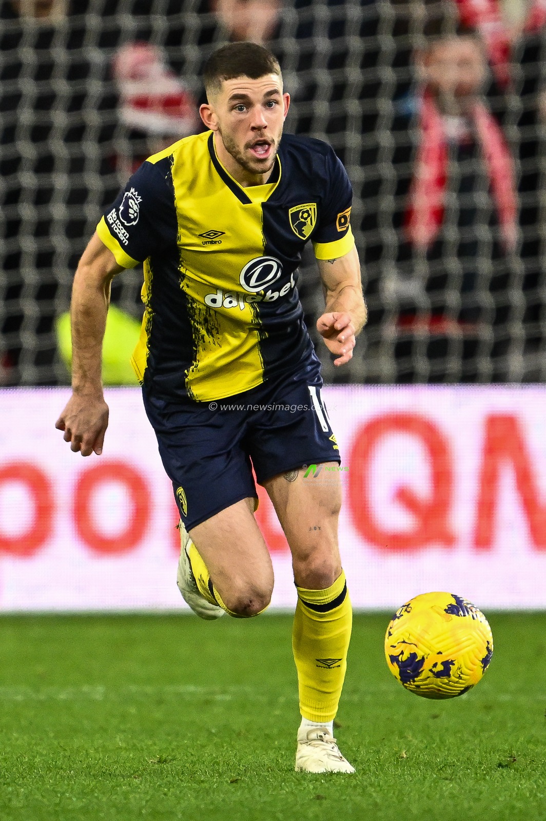 Ryan Christie of Bournemouth makes a break with the ball during the Premier League match Nottingham Forest vs Bournemouth at City Ground, Nottingham, United Kingdom, 23rd December 2023

(Photo by Craig Thomas/News Images)