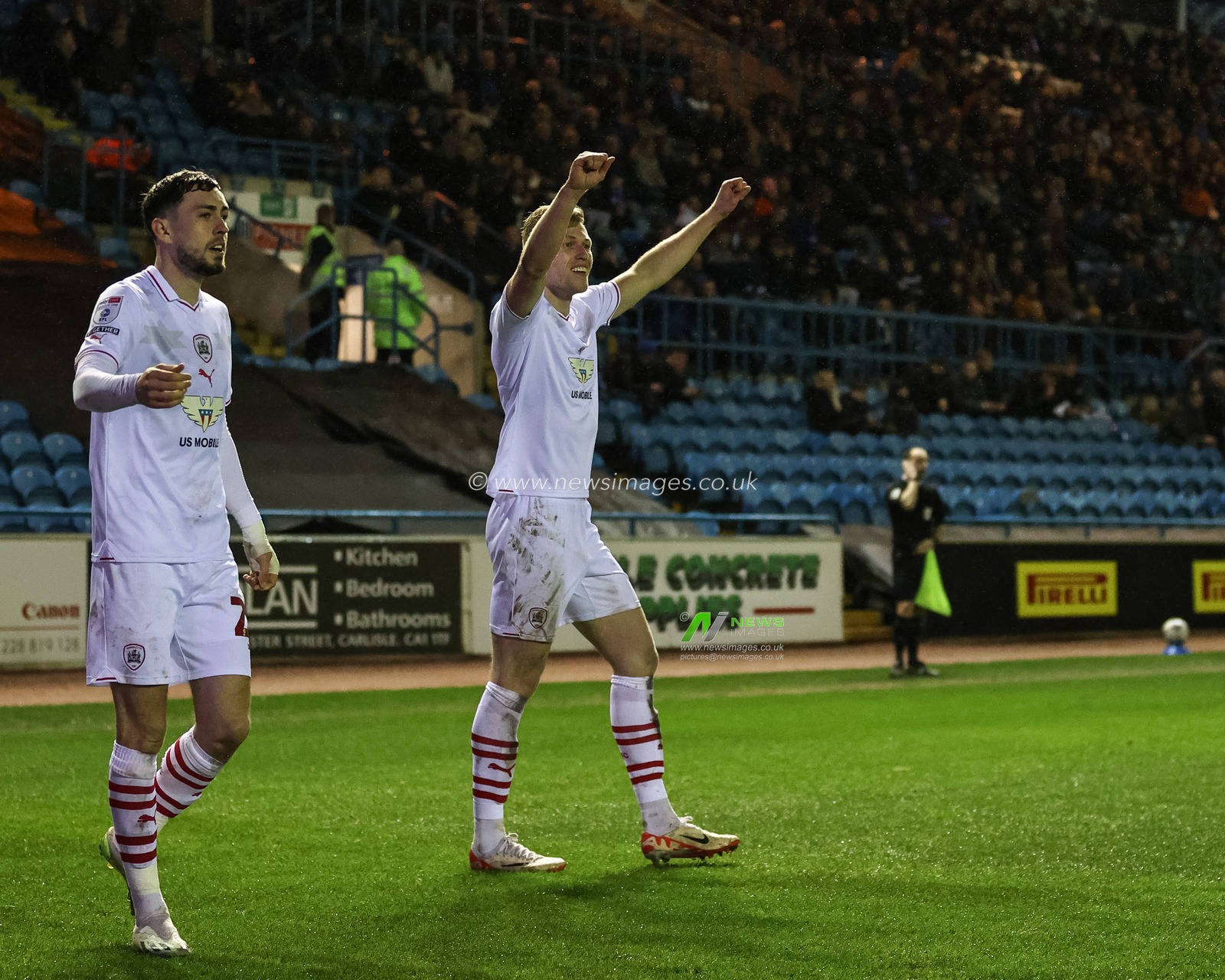 Sam Cosgrove of Barnsley celebrates the assist of John Mcatee of Barnsley goal to make it 1-2 during the Sky Bet League 1 match Carlisle United vs Barnsley at Brunton Park, Carlisle, United Kingdom, 12th March 2024

(Photo by Mark Cosgrove/News Images)