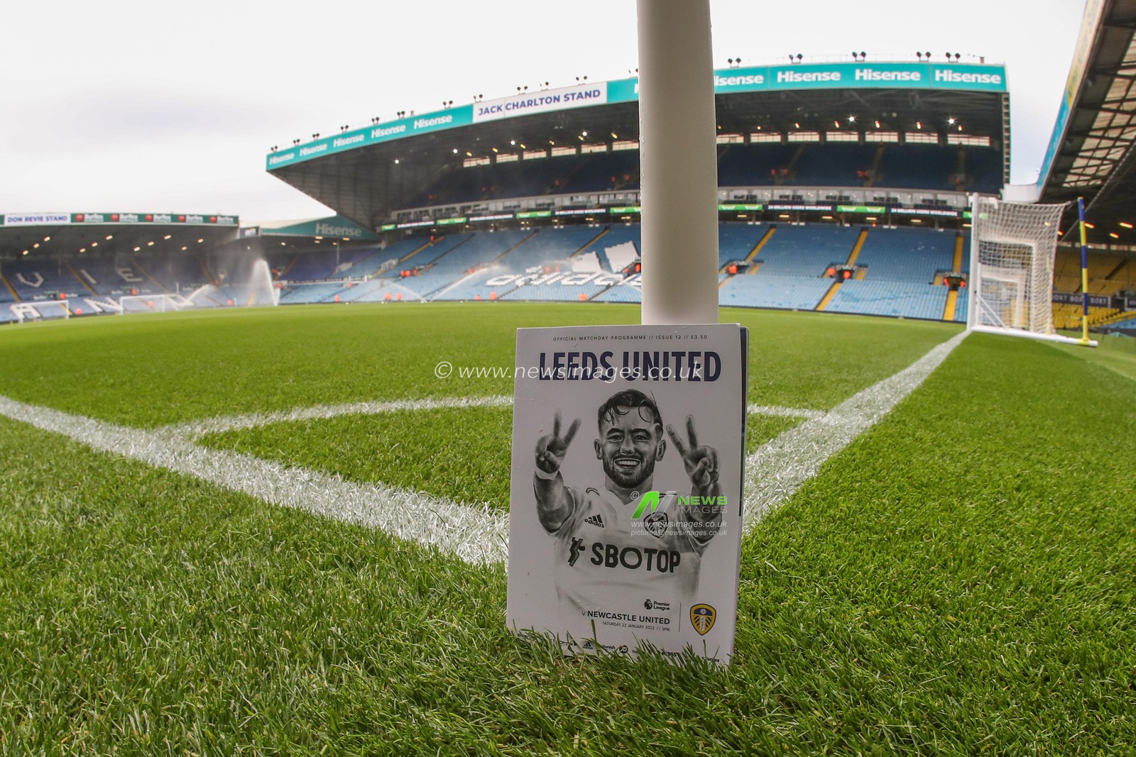 Jack Harrison #22 of Leeds United on todays match day program during the Premier League fixture Leeds United vs Newcastle United at Elland Road, Leeds, UK, 22 January 2022