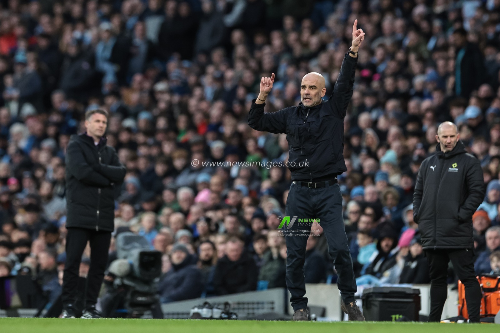 Pep Guardiola manager of Manchester City reacts in the technical area during the Premier League match Manchester City vs Wolverhampton Wanderers at Etihad, Manchester, United Kingdom on 24 January 2026

(Photo by Mark Cosgrove/News Images)