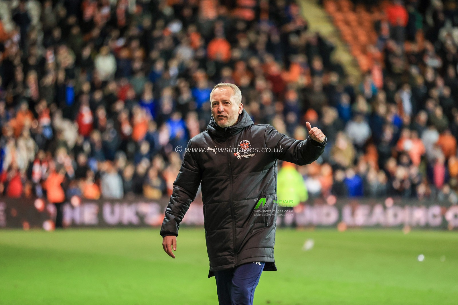 Neil Critchley Head Coach of Blackpool reacts during the game