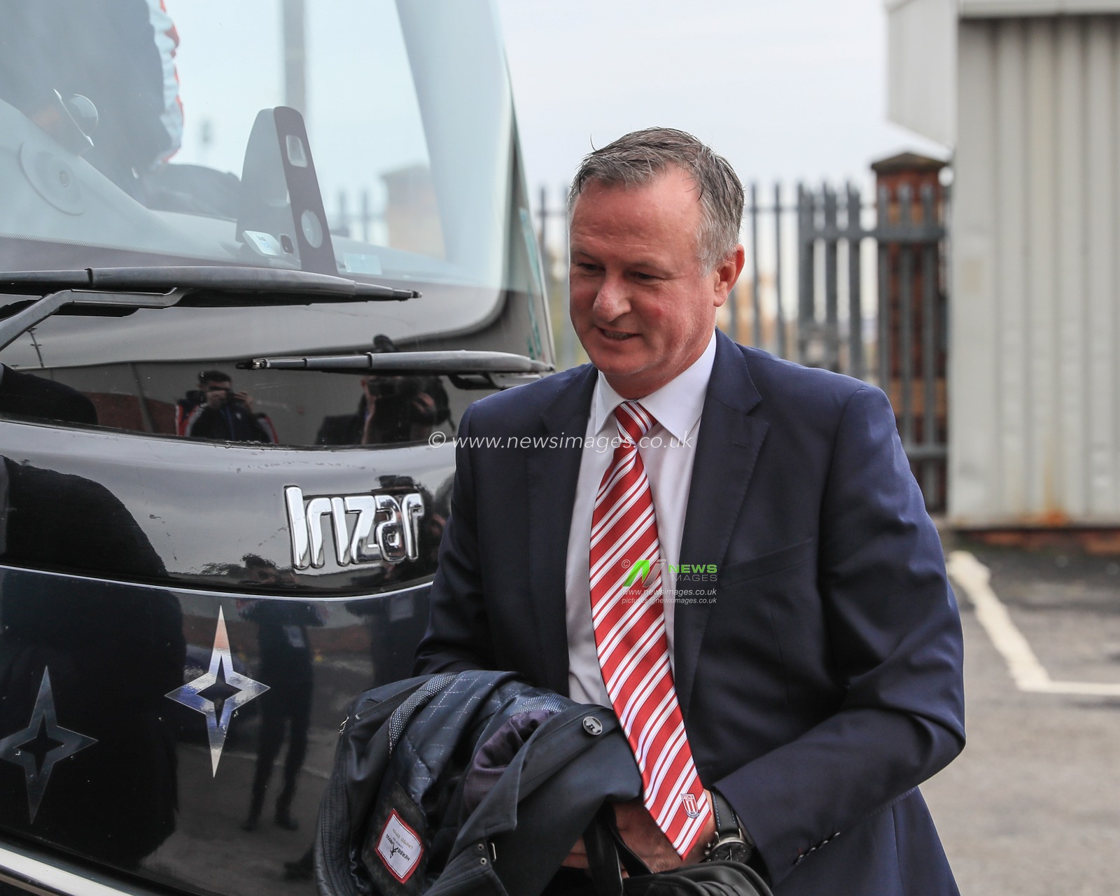 9th November 2019, Oakwell, Barnsley, England; Sky Bet Championship, Barnsley v Stoke City : Michael O'Neill manager of Stoke City arrives at Oakwell for his first game in charge of Stoke City 

Credit: Mark Cosgrove/News Images