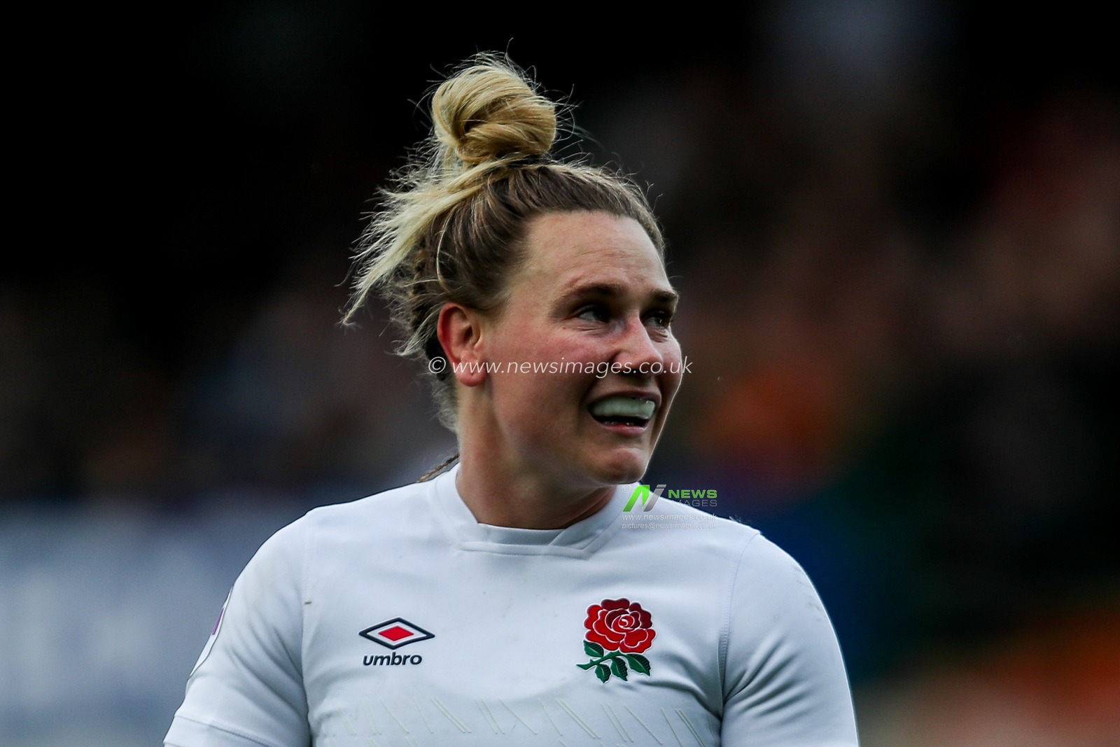 Rosie Galligan of England Women looks on during the 2025 Guinness Womenâ€™s 6 Nations match England vs Scotland at Mattioli Woods Welford Road Stadium, Leicester, United Kingdom, 19th April 2025

(Photo by Izzy Poles/News Images)