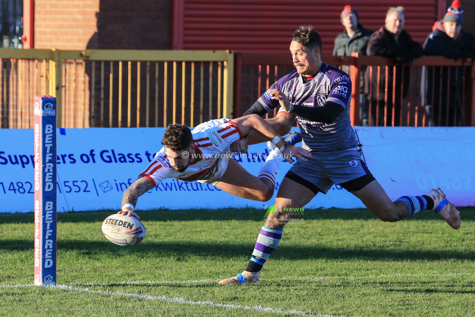 19th January 2020, Hull College Craven Park, Kingston upon Hull, England; Rugby League Pre Season, Hull Kingston Rovers v Featherstone Rovers : Will Dagger (19) of Hull KR scores his second try of the afternoon for Hull KR

Credit: David Greaves/News Images