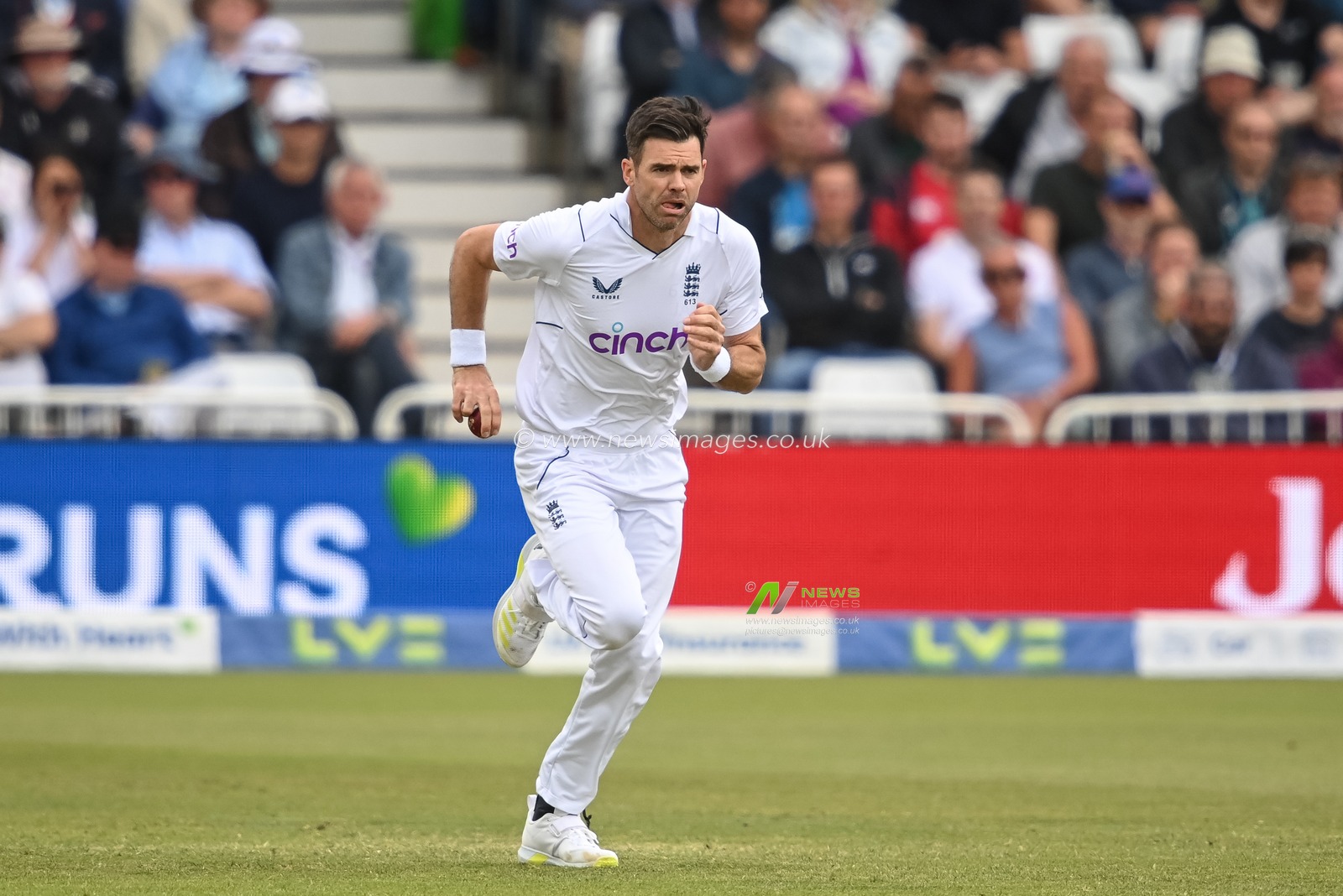 James Anderson of England delivers the ball