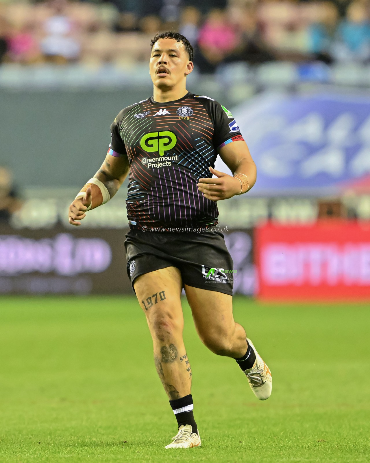 Tyler Dupree of Wigan Warriors during the Betfred Super League Round 25 match Wigan Warriors vs Hull KR at The Brick Community Stadium, Wigan, United Kingdom, 6th September 2024

(Photo by Cody Froggatt/News Images)