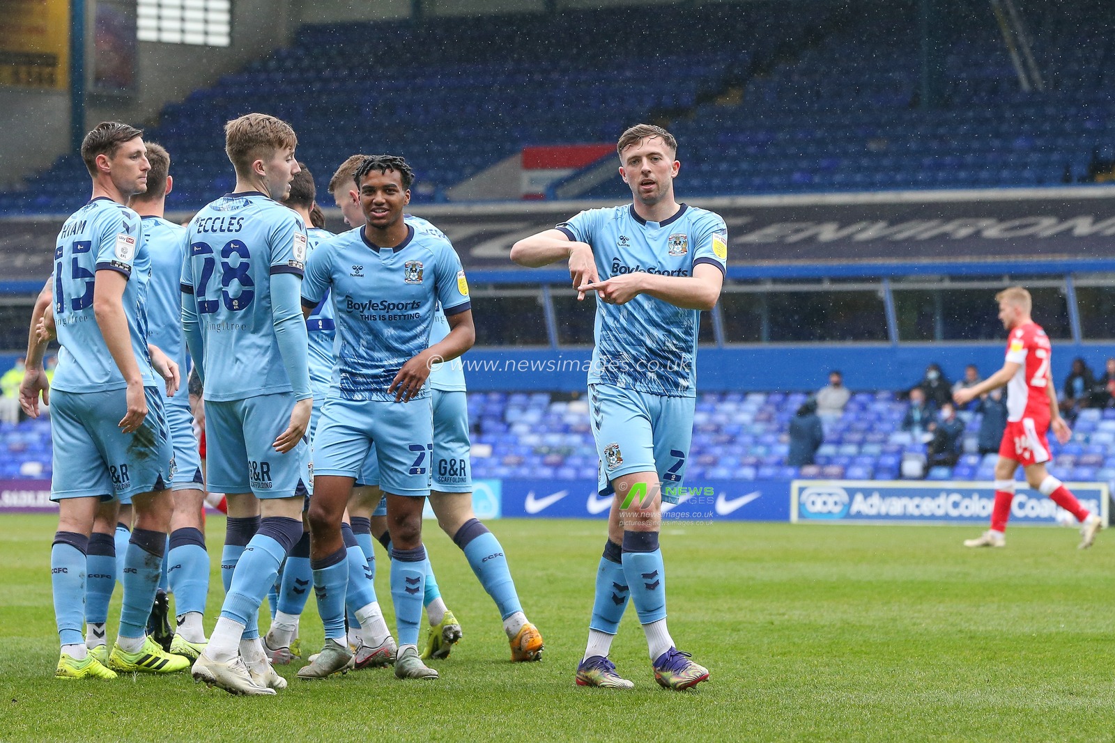 Jordan Shipley #26 of Coventry City celebrates his goal to make it 1-0