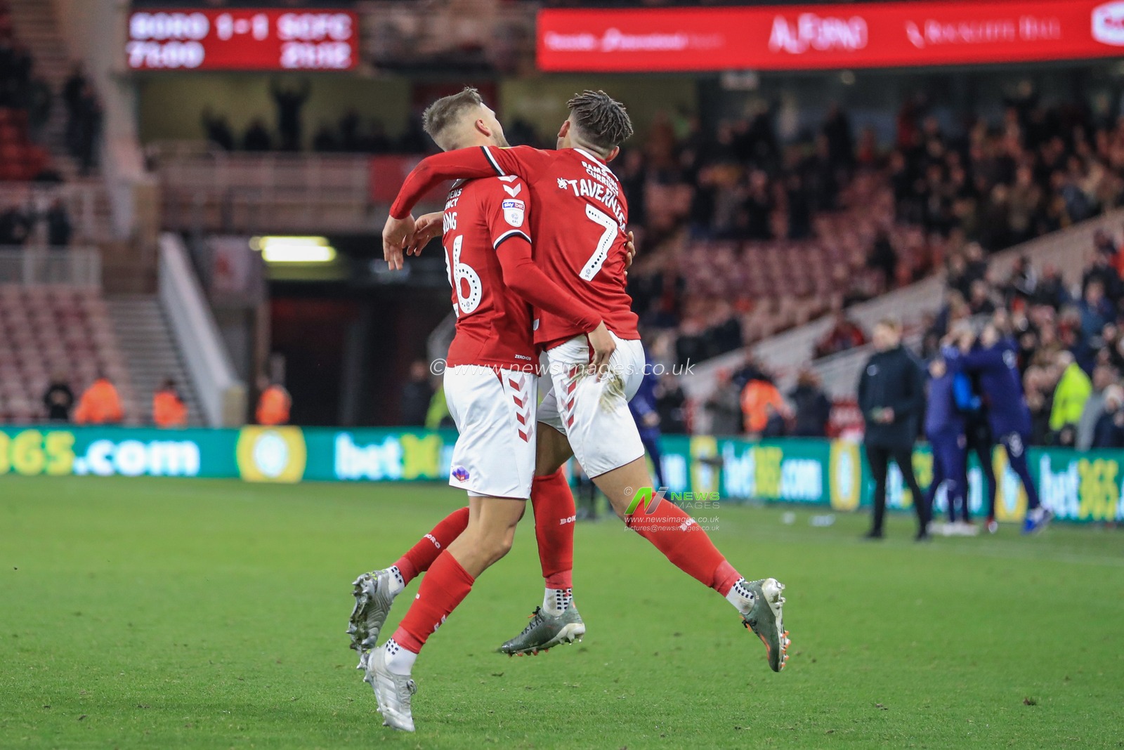 20th December 2019, Riverside Stadium, Middlesbrough, England; Sky Bet Championship, Middlesbrough v Stoke City : Lewis Wing (26) of Middlesbrough celebrates his goal to make it 2-1

Credit: Mark Cosgrove/News Images