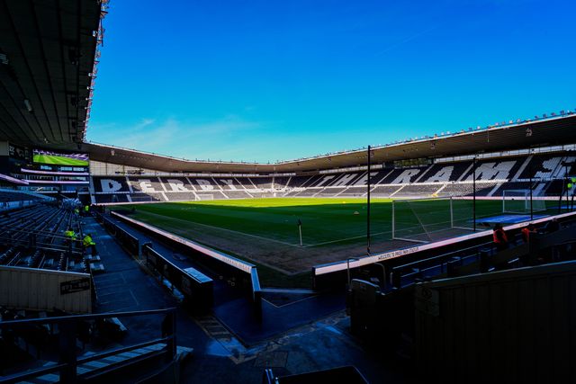 A general view of the pitch and stands during the Sky Bet Championship match Derby County vs Swansea City at Pride Park Stadium, Derby, United Kingdom on 14 February 2026

(Photo by Maynard Manyowa/News Images)