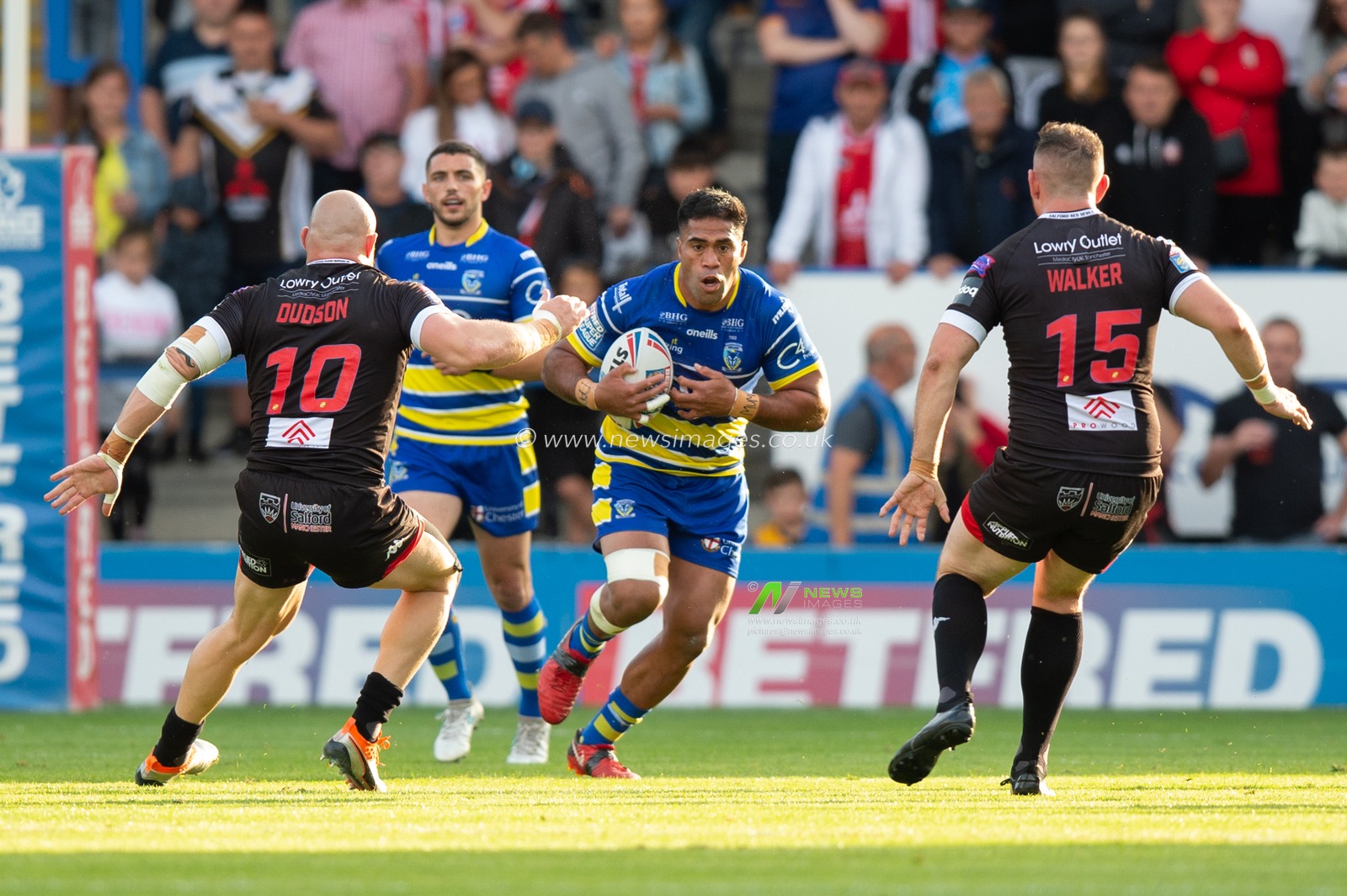12th July 2019 , Halliwell Jones Stadium, Warrington, England;  Betfred Super League, Round 22, Warrington Wolves vs Salford Red Devils ; Lama Tasi of Warrington Wolves during the game

Credit: Richard Long/News Images