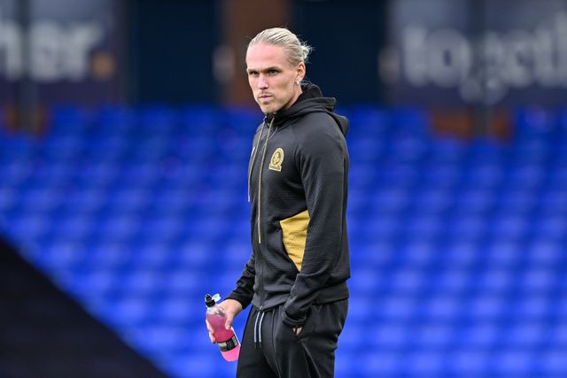 ArnÃ³r SigurÃ°sson of Blackburn Rovers inspects the pitch ahead of the Pre-season friendly match Stockport County vs Blackburn Rovers at Edgeley Park Stadium, Stockport, United Kingdom, 2nd August 2024

(Photo by Cody Froggatt/News Images)