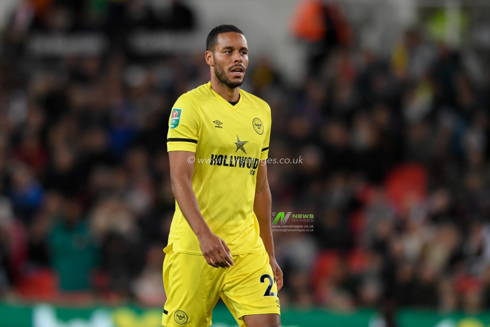 Mathias Zanka Jorgensen #22 of Brentford in action during the game