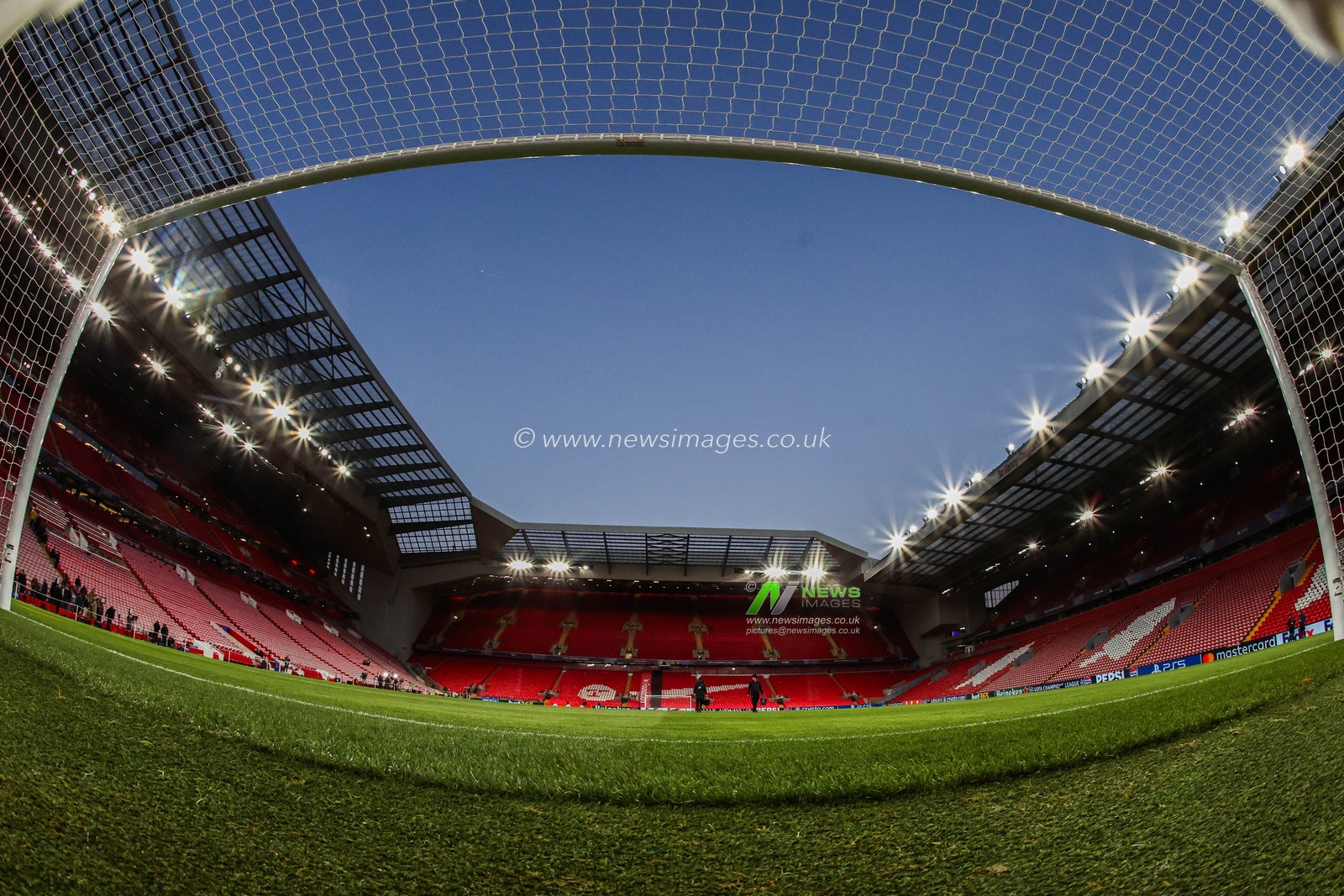 A general view of Anfield through the goal prior to the UEFA Champions League, League Phase MD5 Liverpool v Real Madrid at Anfield, Liverpool, United Kingdom, 27th November 2024

(Photo by Mark Cosgrove/News Images)