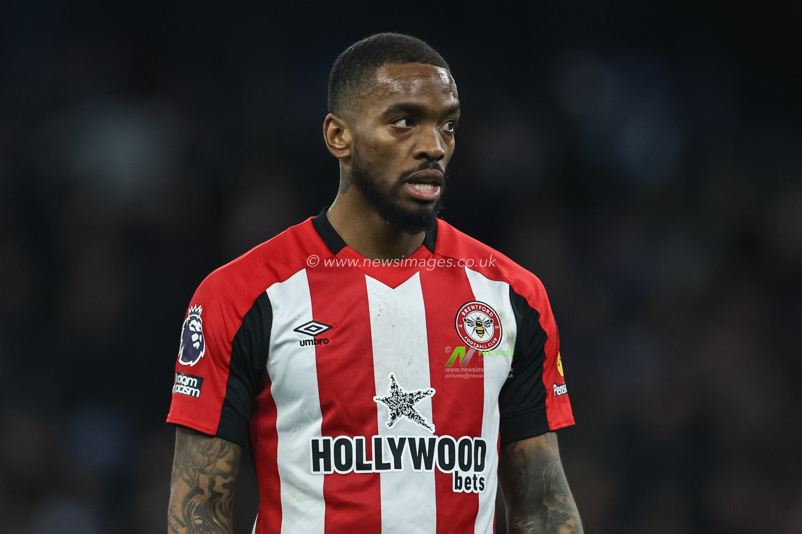 Ivan Toney of Brentford during the Premier League match Manchester City vs Brentford at Etihad Stadium, Manchester, United Kingdom, 20th February 2024

(Photo by Mark Cosgrove/News Images)