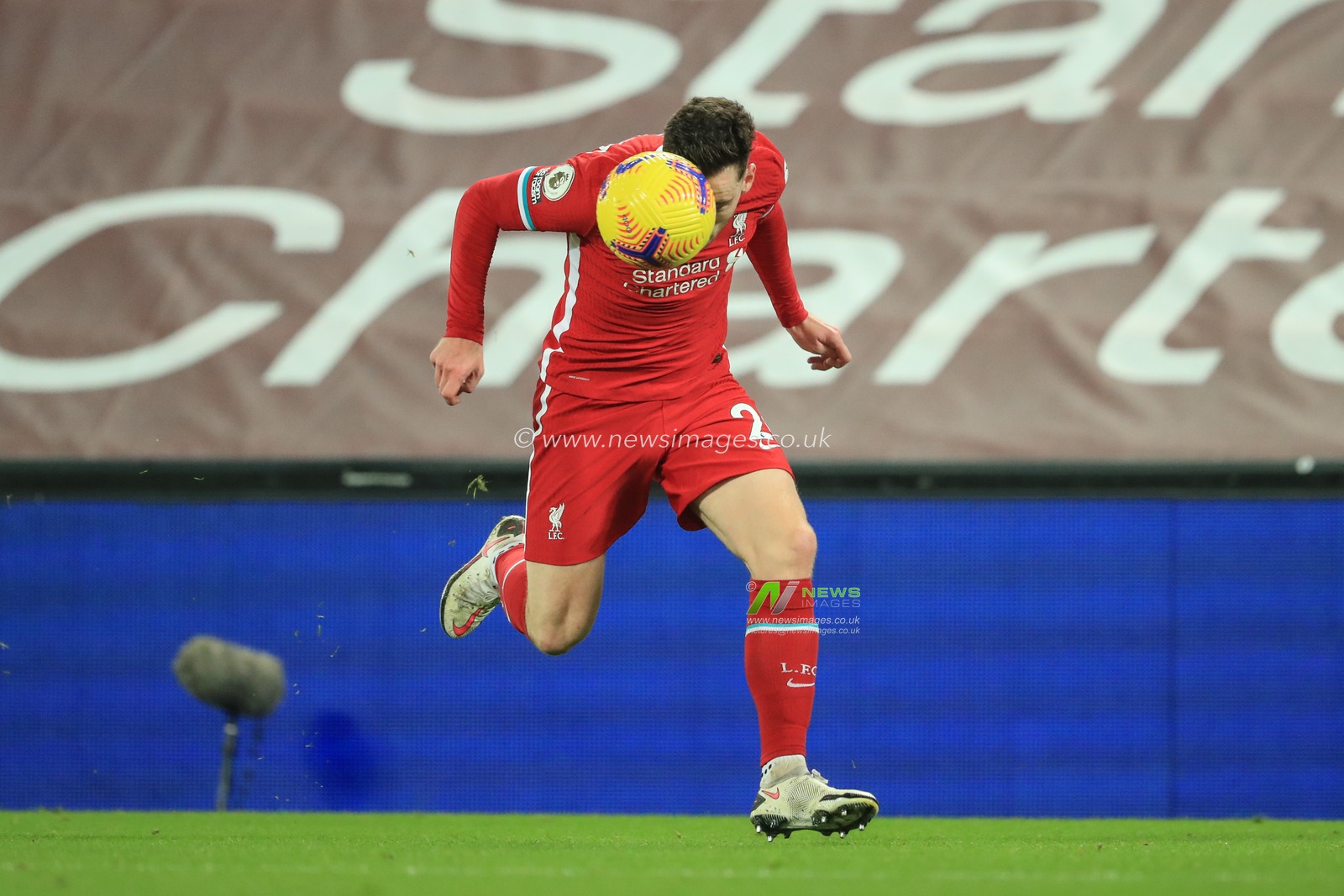 Andrew Robertson #26 of Liverpool in action during the game