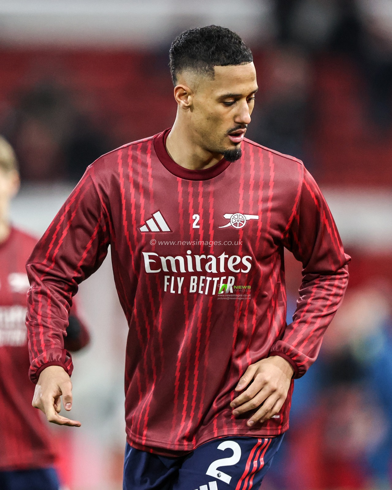 William Saliba of Arsenal in the pregame warmup session during the Premier League match Nottingham Forest vs Arsenal at City Ground, Nottingham, United Kingdom, 17th January 2026

(Photo by Alfie Cosgrove/News Images)