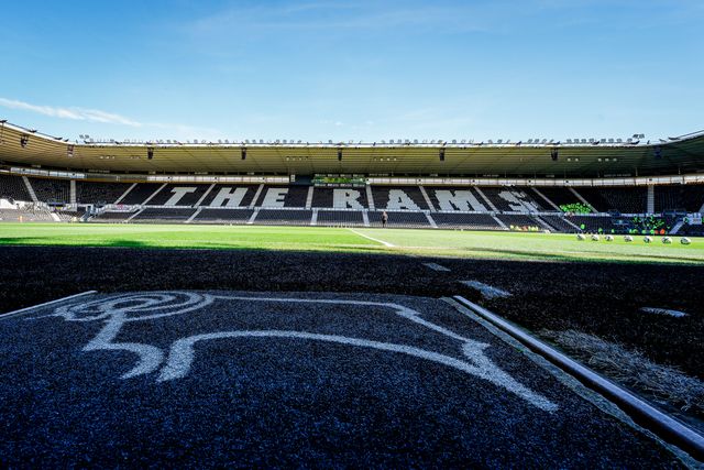A general view of the pitch and stands during the Sky Bet Championship match Derby County vs Stoke City at Pride Park Stadium, Derby, United Kingdom on 06 April 2026

(Photo by Maynard Manyowa/News Images)
