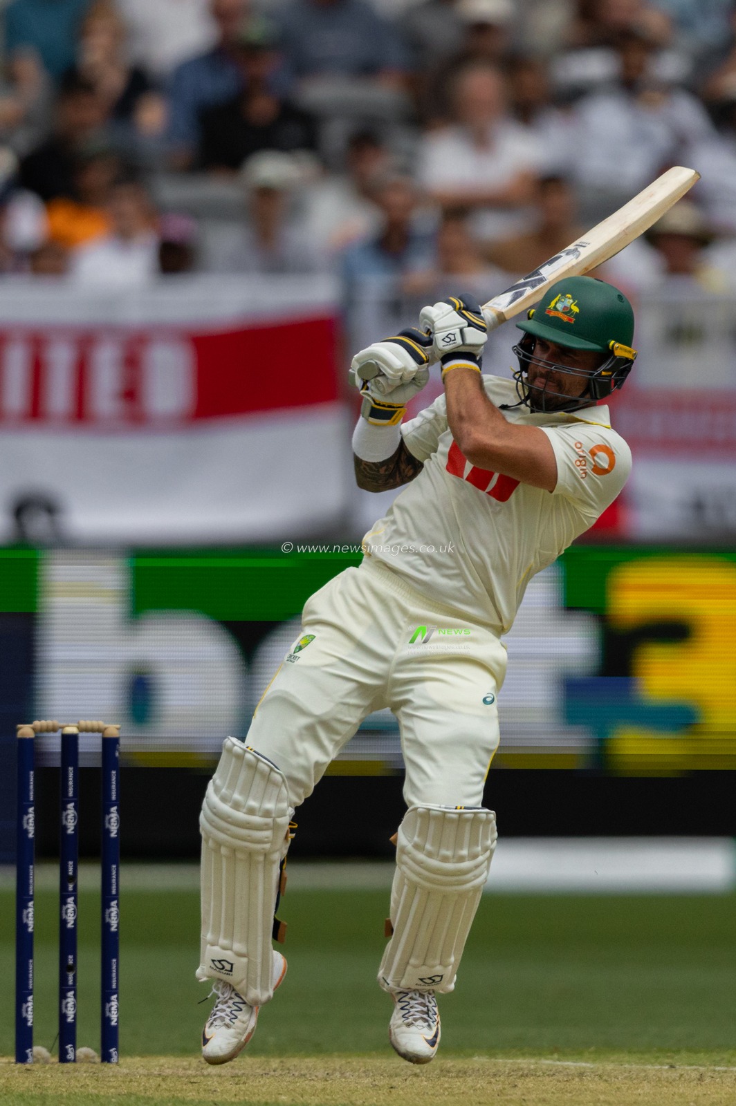 Jake Weatherald of Australia plays a pull shot during the NRMA Insurance Ashes First Test Day 2 Australia vs England at Optus Stadium, Perth, Australia, 22nd November 2025

(Photo by Santanu Banik/News Images)

*** GER AUT SUI OUT ***